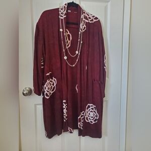 Vintage Burgundy Ice Dyed Duster